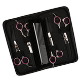 Maxbell 6Pcs Professional Pet Dog Grooming Scissors Set Straight Curved Thinning Kit