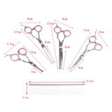 Maxbell 6Pcs Professional Pet Dog Grooming Scissors Set Straight Curved Thinning Kit