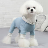Maxbell Pet Clothes Warm Autumn Winter Solid Color Cat Dog Bottoming Shirt M Blue