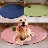 Maxbell Round Shape Dog Cat Coral Fleece Mat Warm Sleep Bedding Nest Pet Pad Pink S