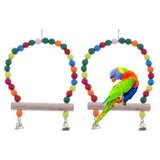 Maxbell 2Pcs Pet Bird Parrot Cage Hammock Colorful Swing Hanging Toy Stand With Bell