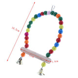 Maxbell 2Pcs Pet Bird Parrot Cage Hammock Colorful Swing Hanging Toy Stand With Bell