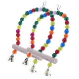 Maxbell 2Pcs Pet Bird Parrot Cage Hammock Colorful Swing Hanging Toy Stand With Bell