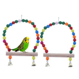 Maxbell 2Pcs Pet Bird Parrot Cage Hammock Colorful Swing Hanging Toy Stand With Bell