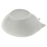Maxbell Gold Ceramic Flat Cat Bowl Pet Animal Food Water Dish Cat Face Design White