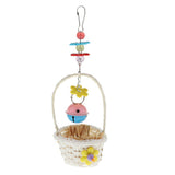Maxbell Birds Parrot Swing Flower Basket Bell Hanging Cage Bite Chew Toy