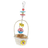 Maxbell Birds Parrot Swing Flower Basket Bell Hanging Cage Bite Chew Toy