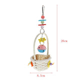 Maxbell Birds Parrot Swing Flower Basket Bell Hanging Cage Bite Chew Toy