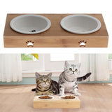 Maxbell Pet Dog Feeder Cat Feeding Bowl Dish Container Ceramic Double Bowl