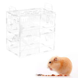 Maxbell Hamster Cage Acrylic Portable Villa Cage Small Pet House Nest double layer
