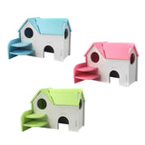 Maxbell Hamster Mouse Hideout House Wooden Living Hut Exercise Funny Nest Toy Blue