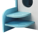 Maxbell Hamster Mouse Hideout House Wooden Living Hut Exercise Funny Nest Toy Blue