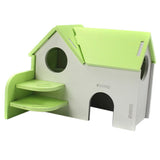 Maxbell Hamster Mouse Hideout House Wooden Living Hut Exercise Funny Nest Toy Green