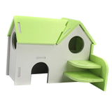 Maxbell Hamster Mouse Hideout House Wooden Living Hut Exercise Funny Nest Toy Green