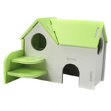 Maxbell Hamster Mouse Hideout House Wooden Living Hut Exercise Funny Nest Toy Green