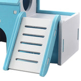 Maxbell Small Pet House Hamster Mouse Wooden Hut Exercise Funny Nest Toy Blue