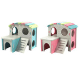 Maxbell Hamster Hedgehog Mouse Guinea Pig Bed House Cage Ladder Exercise Toy Pink