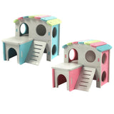 Maxbell Hamster Hedgehog Mouse Guinea Pig Bed House Cage Ladder Exercise Toy Pink