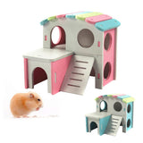 Maxbell Hamster Hedgehog Mouse Guinea Pig Bed House Cage Ladder Exercise Toy Pink