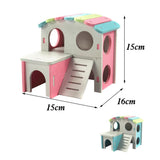 Maxbell Hamster Hedgehog Mouse Guinea Pig Bed House Cage Ladder Exercise Toy Pink