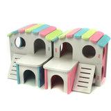 Maxbell Hamster Hedgehog Mouse Guinea Pig Bed House Cage Ladder Exercise Toy Pink