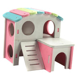 Maxbell Hamster Hedgehog Mouse Guinea Pig Bed House Cage Ladder Exercise Toy Pink