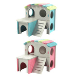 Maxbell Hamster Hedgehog Mouse Guinea Pig Bed House Cage Ladder Exercise Toy Pink