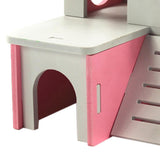 Maxbell Hamster Hedgehog Mouse Guinea Pig Bed House Cage Ladder Exercise Toy Pink