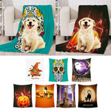 Maxbell Pet 3D Digital Dog Cat Blanket, Snuggle Cozy Flannel Puppy Cushion Sleep Mat Pumpkin 1