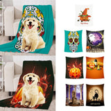 Maxbell Pet 3D Digital Dog Cat Blanket, Snuggle Cozy Flannel Puppy Cushion Sleep Mat Pumpkin 1