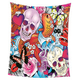 Maxbell Pet Dog Cat Mat 3D Digital Printing Blanket Cushion Pad Colorful skull