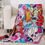 Maxbell Pet Dog Cat Mat 3D Digital Printing Blanket Cushion Pad Colorful skull
