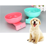 Maxbell Pet Dog Cat Bowl Hang Stationary Cage Bowl Plastic Detachable Dog Bowl Pink