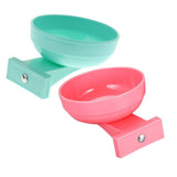 Maxbell Pet Dog Cat Bowl Hang Stationary Cage Bowl Plastic Detachable Dog Bowl Pink