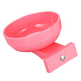 Maxbell Pet Dog Cat Bowl Hang Stationary Cage Bowl Plastic Detachable Dog Bowl Pink