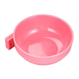Maxbell Pet Dog Cat Bowl Hang Stationary Cage Bowl Plastic Detachable Dog Bowl Pink