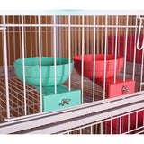 Maxbell Pet Dog Cat Bowl Hang Stationary Cage Bowl Plastic Detachable Dog Bowl Pink