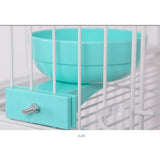 Maxbell Pet Dog Cat Bowl Hang Stationary Cage Bowl Plastic Detachable Dog Bowl Blue