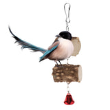 Maxbell 2 PCS Pet Bird Parrot Wooden Hanging Swing Bite Chew Toys with Bell  Double