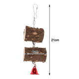 Maxbell 2 PCS Pet Bird Parrot Wooden Hanging Swing Bite Chew Toys with Bell  Double