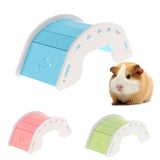 Maxbell Hamster Toys, Wooden Swing Bridge Boat, Fun Play Exercise Toy for Small Pet Blue