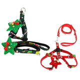 Maxbell Christmas Dog Traction Pet Triangle Chest Strap Set Outdoor Walking Red