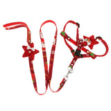 Maxbell Christmas Dog Traction Pet Triangle Chest Strap Set Outdoor Walking Red