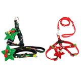 Maxbell Christmas Dog Traction Pet Triangle Chest Strap Set Outdoor Walking Red