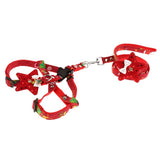 Maxbell Christmas Dog Traction Pet Triangle Chest Strap Set Outdoor Walking Red