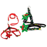 Maxbell Christmas Dog Traction Pet Triangle Chest Strap Set Outdoor Walking Red