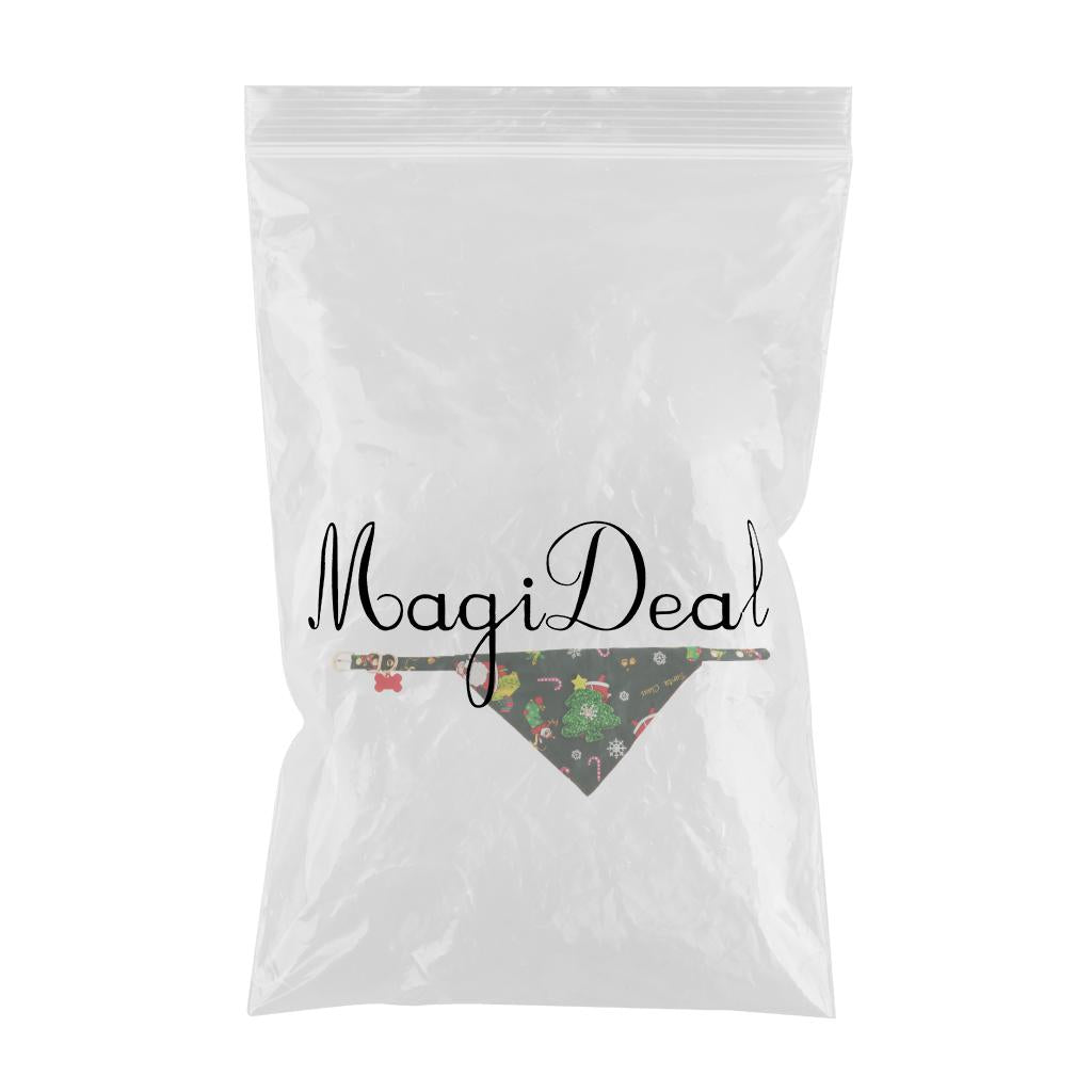 Maxbell Christmas Pet Dog Detachable Triangle Collar Saliva Towel Green Tree L