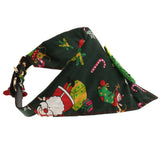 Maxbell Christmas Pet Dog Detachable Triangle Collar Saliva Towel Green Tree L