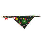 Maxbell Christmas Pet Dog Detachable Triangle Collar Saliva Towel Green Tree L