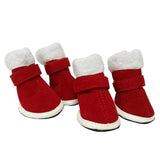 Maxbell 4Pcs Dog Shoes Xmas Booties Paw Protector Shoes Holiday Pet Custome  Red S